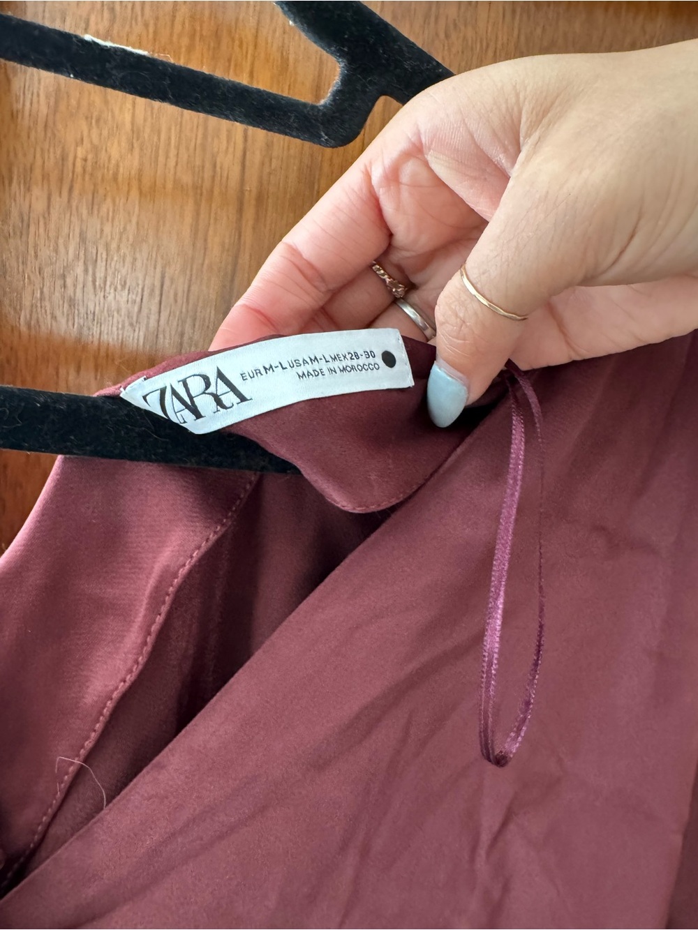 Zara Burgundy silky material Maxi Dress - Picture 3 of 3